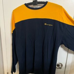 Champion Two-Tone Navy and Gold Long Sleeve